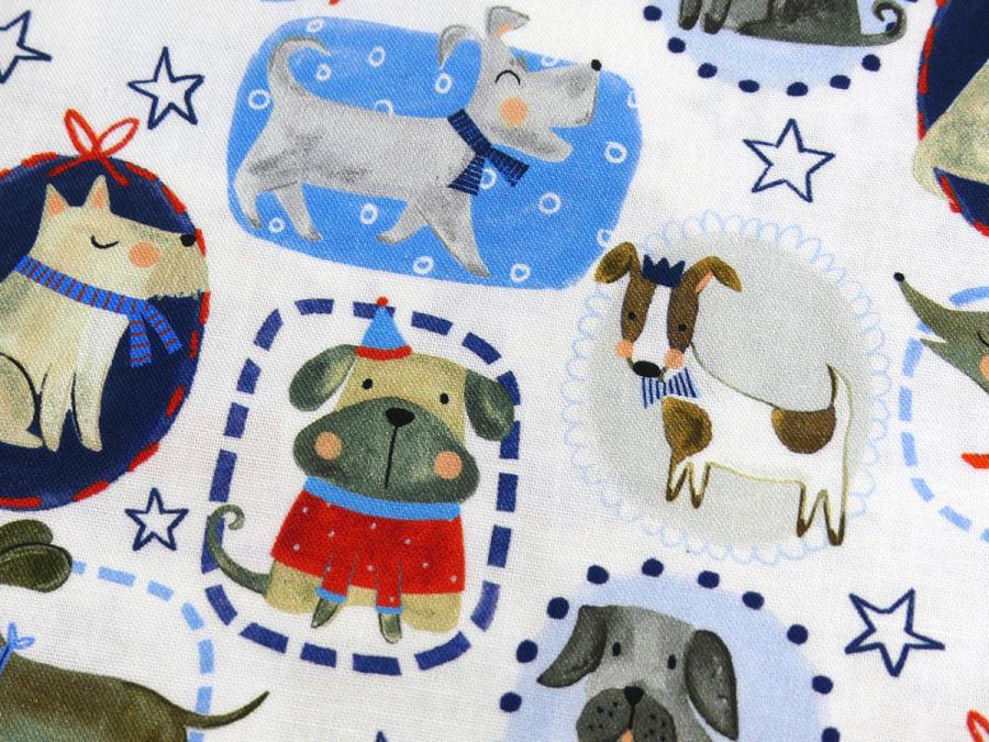 Patchworkstoff mit Hunden und Zicklein von Timeless Treasures Detailansicht